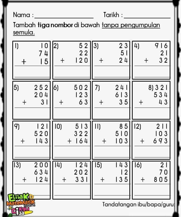 Tambah Matematik Tahun 2 Youtube - Riset